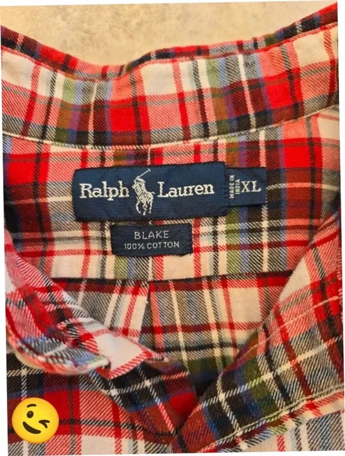 Chemise Ralph Lauren manche longue Taille XL rouge Homme Men CHE123 - photo numéro 3