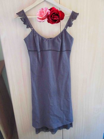 Jolie robe brune coton et lin