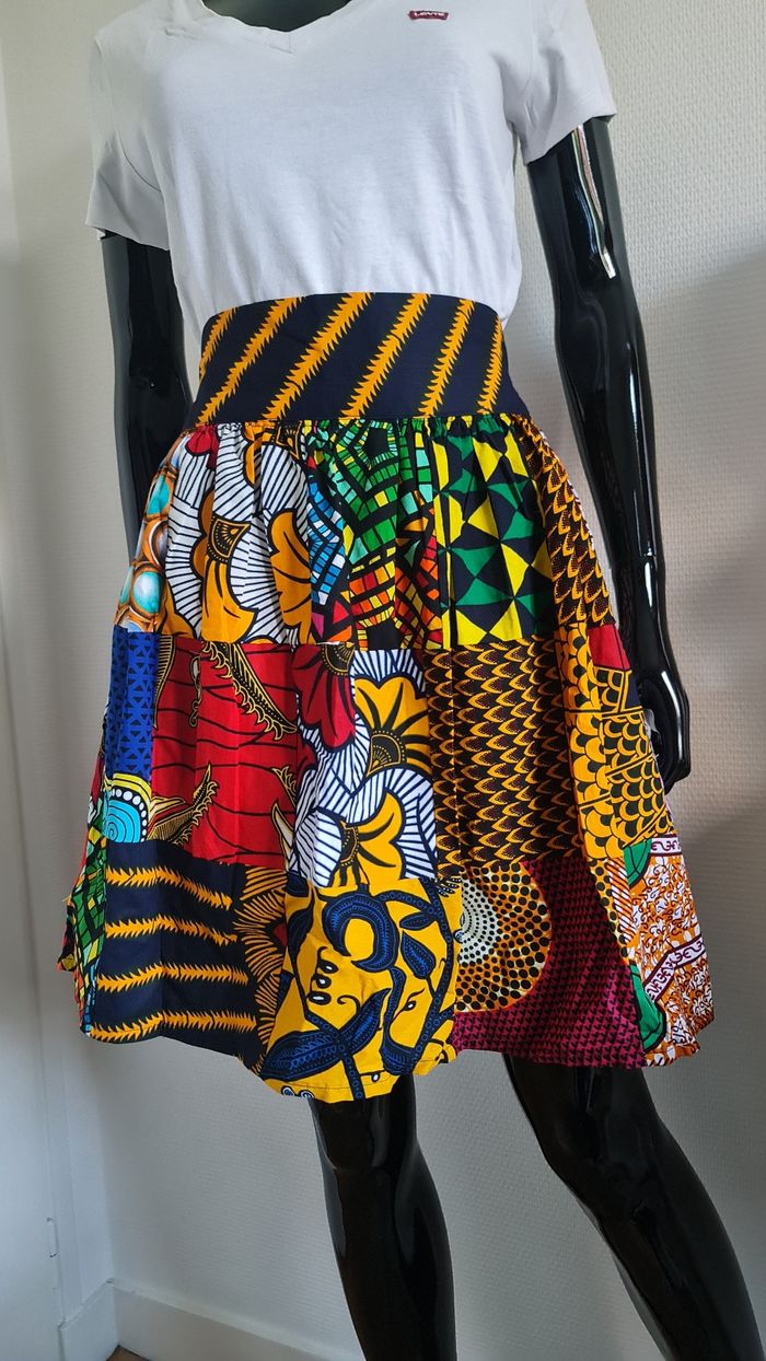 Jupe courte wax patchwork - photo numéro 6