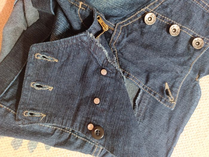 Short bleu jean court taille haute 36 - photo numéro 5