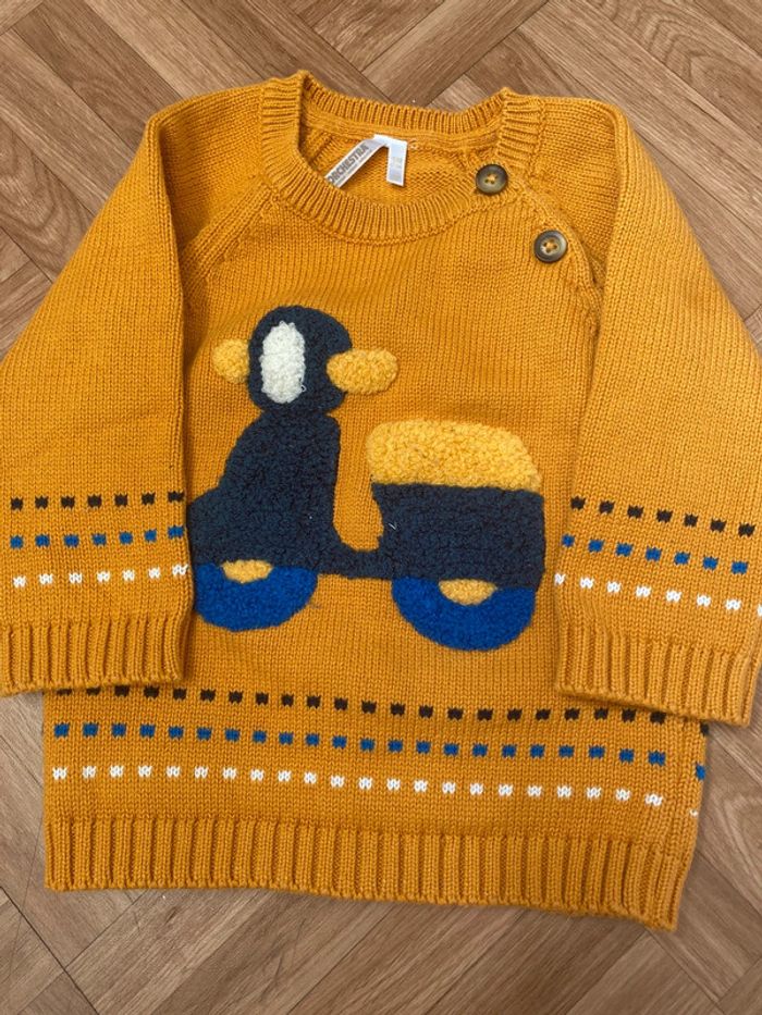 Pull jaune moutarde taille 6 mois Orchestra (NEUF) - photo numéro 2