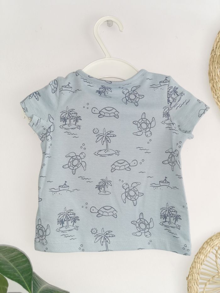 Lot de 3 Tee-shirts C&A Imprimé tortues 2/3 Mois - photo numéro 6