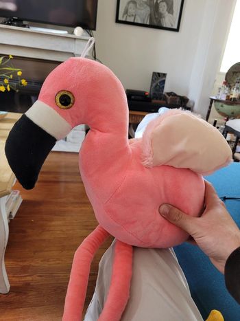 Peluche Grand Flamand Rose 55cm oiseau genre Ty ailes doudou