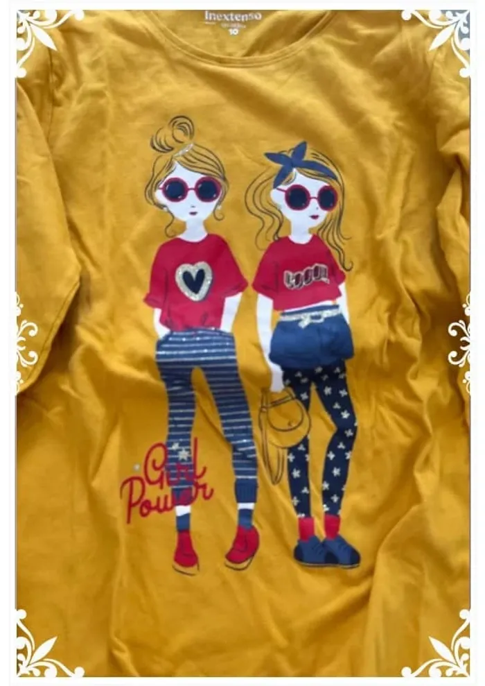 T-shirt jaune inextenso enfant fille taille 10 ans - photo numéro 3