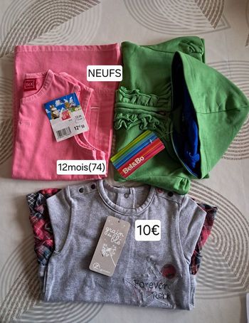Lot vêtements NEUFS pour fille 12 mois (74)