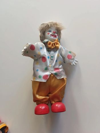 Figurine collection petit clown automate en porcelaine boîte a musique rétro vintage ancien