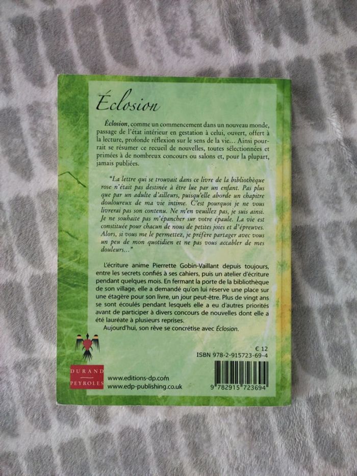Livre éclosion Pierrette Gobin-Vaillant Durand Peyroles - photo numéro 2