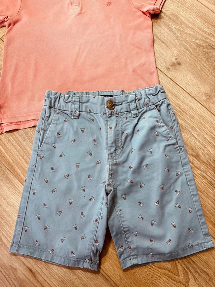 Taille 6 ans ensemble 2p été garçon kiabi corail gris * badminton * 💙 - photo numéro 3