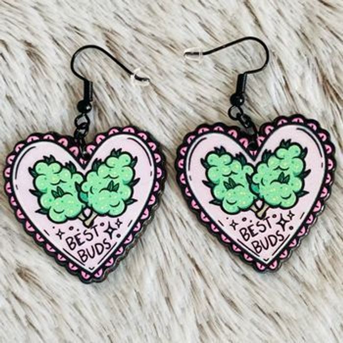 Boucles pendantes best buds cœurs