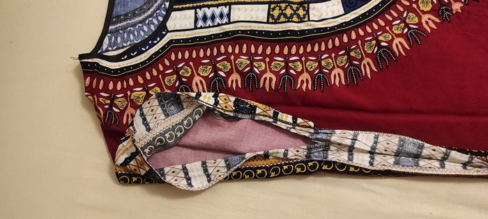 Robe tunique africaine bordeaux - photo numéro 4