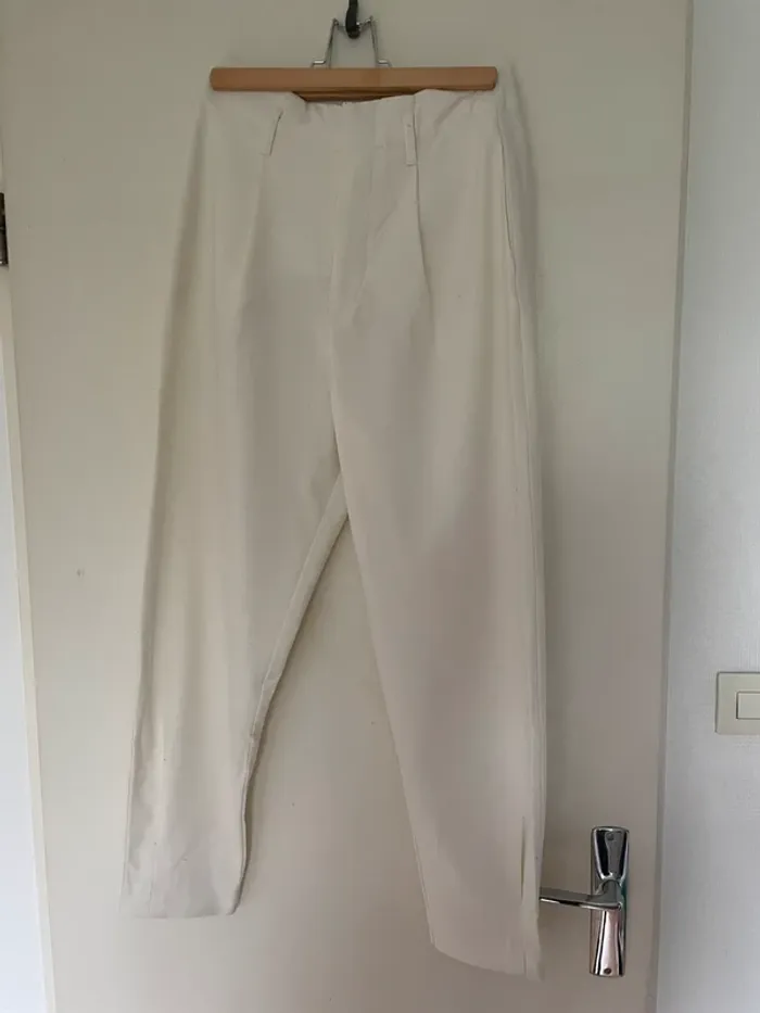 Pantalon à pince blanc cassé