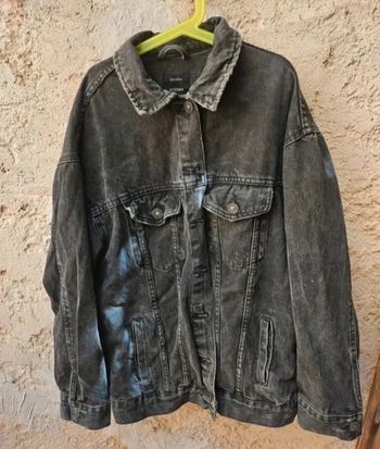 Veste en jean oversize grise