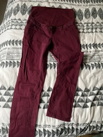 Pantalon de grossesse bordeaux