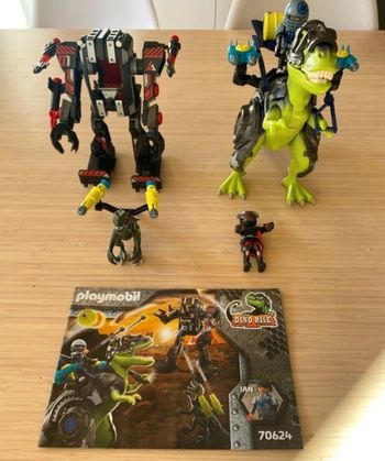 set dino rise playmobil 70624 avec dinosaure robots et personnage 