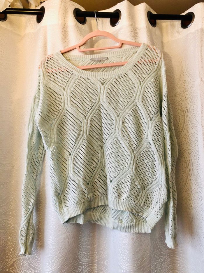 Pull vert eau taille M
