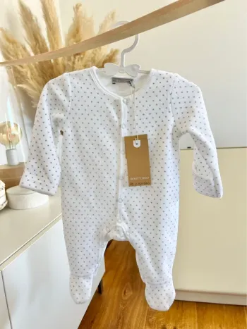 Pyjama dors-bien velours avec pieds 54cm/1mois - Boutchou