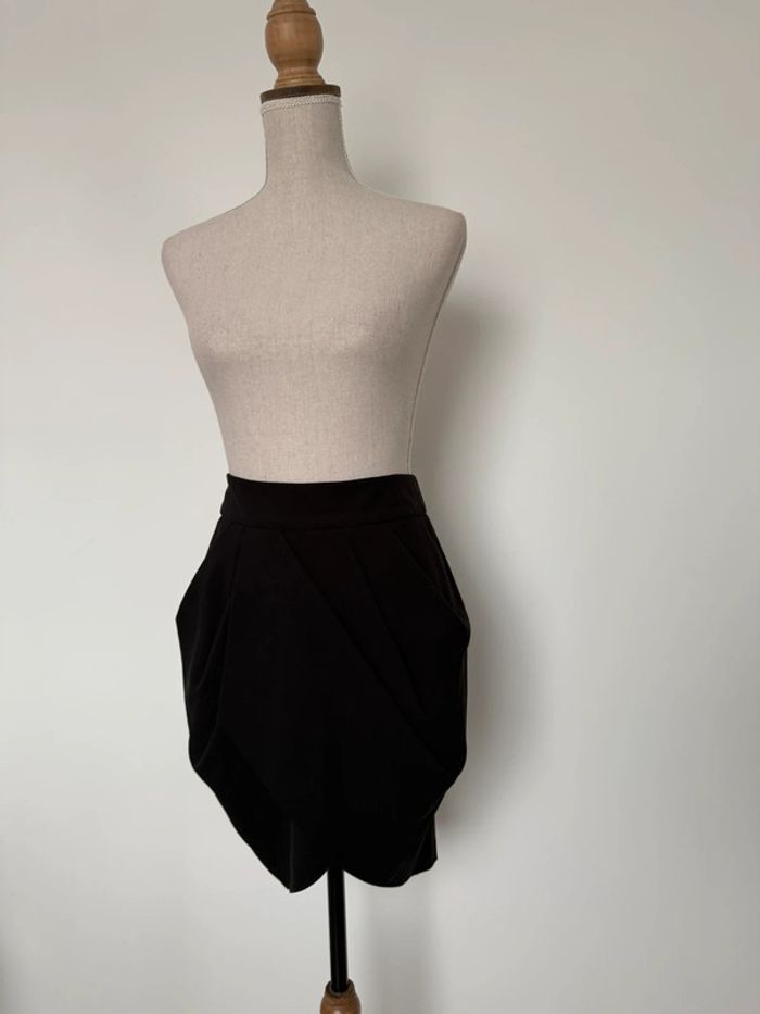 Jupe influx volant Saia rock Skirt falda Gonna Rok noir dress été donna femme woman 40 L mujer dress - photo numéro 2