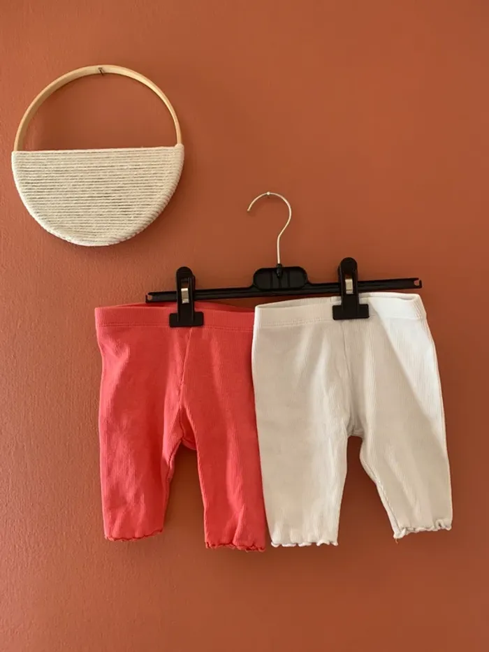 Lot de 2 leggings bébé fille - Taille 68 cm - photo numéro 2