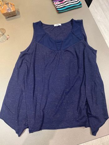 Haut bleu paillette doré