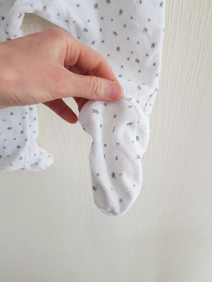 Pyjama 1 pièce blanc étoiles grises avec souris danseuses - photo numéro 11