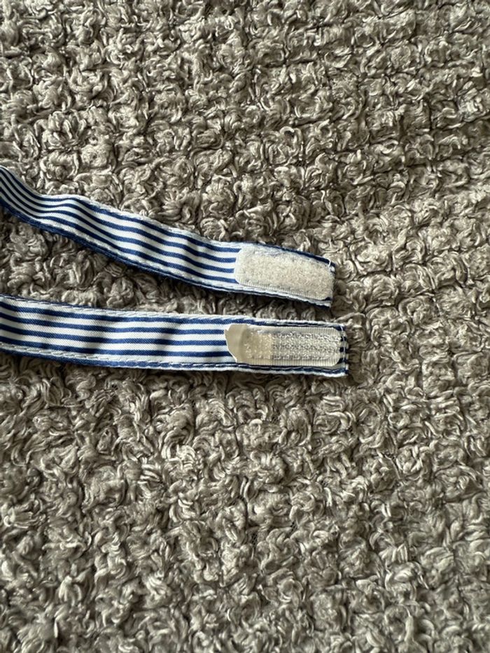 Noeud papillon blanc rayé bleu (3mois) - photo numéro 2