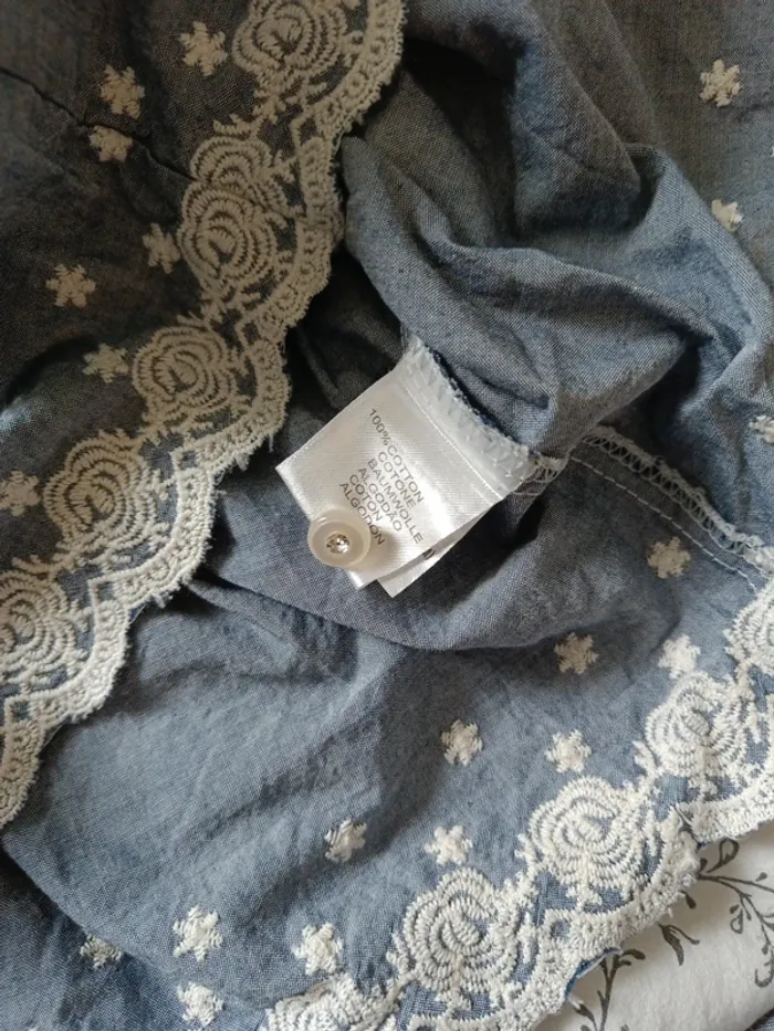Robe Miss Images bleu gris broderies - photo numéro 4