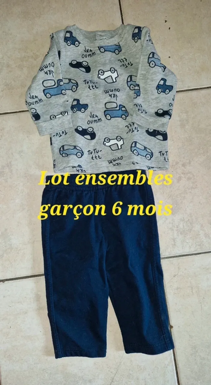 Lot de 2 ensembles garçon 6 mois