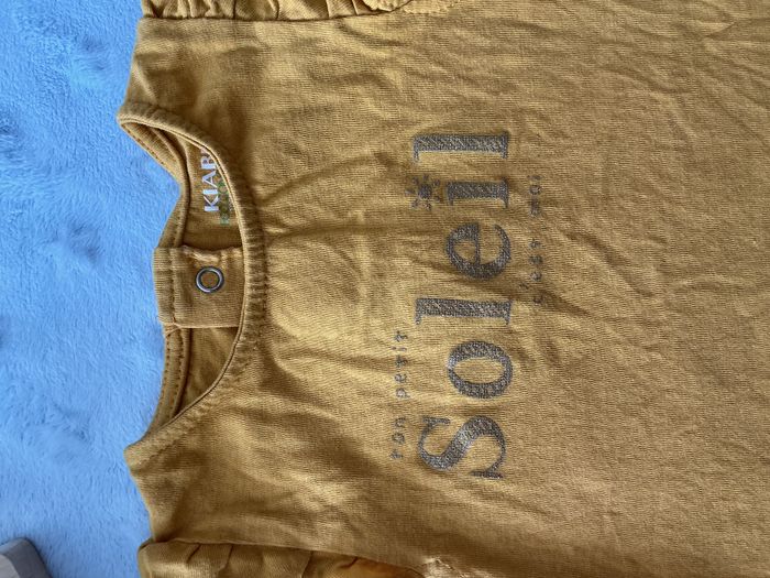 teeshirt manches courtes moutarde inscription devant 6 mois kiabi - photo numéro 5