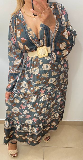 Robe Style Bohème Imprimé Fleurs Taille Unique