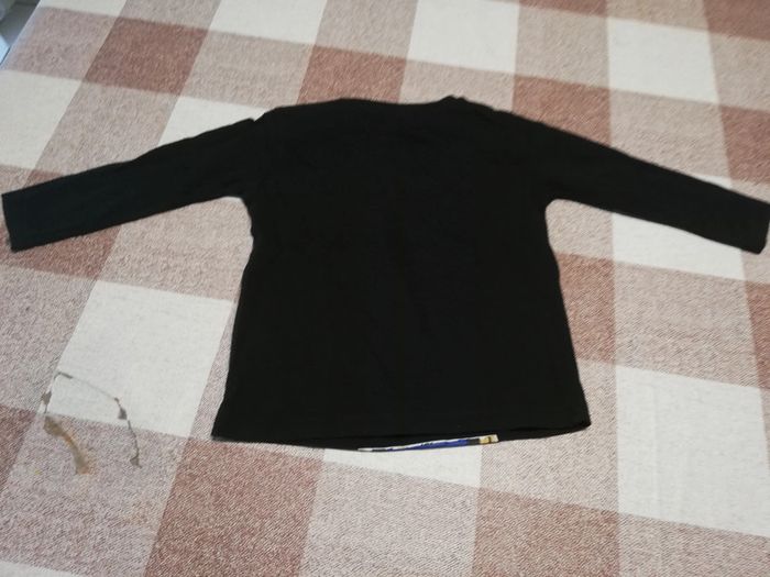 Tee shirt manches longues noir 98/104 cm - photo numéro 4