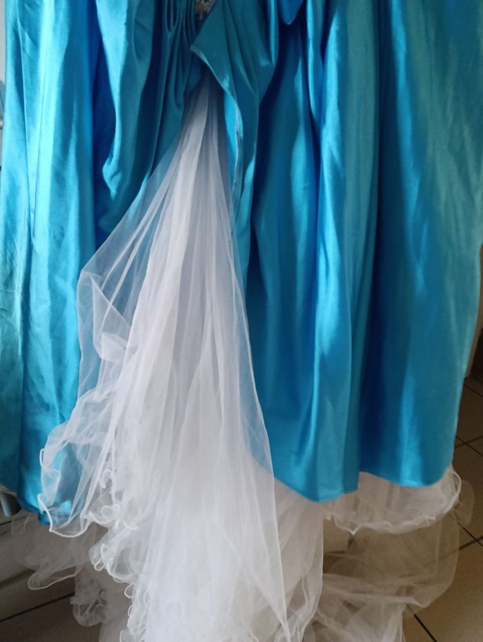 Robe de cérémonie Taille 48/50 XXXL bleue turquoise - photo numéro 4
