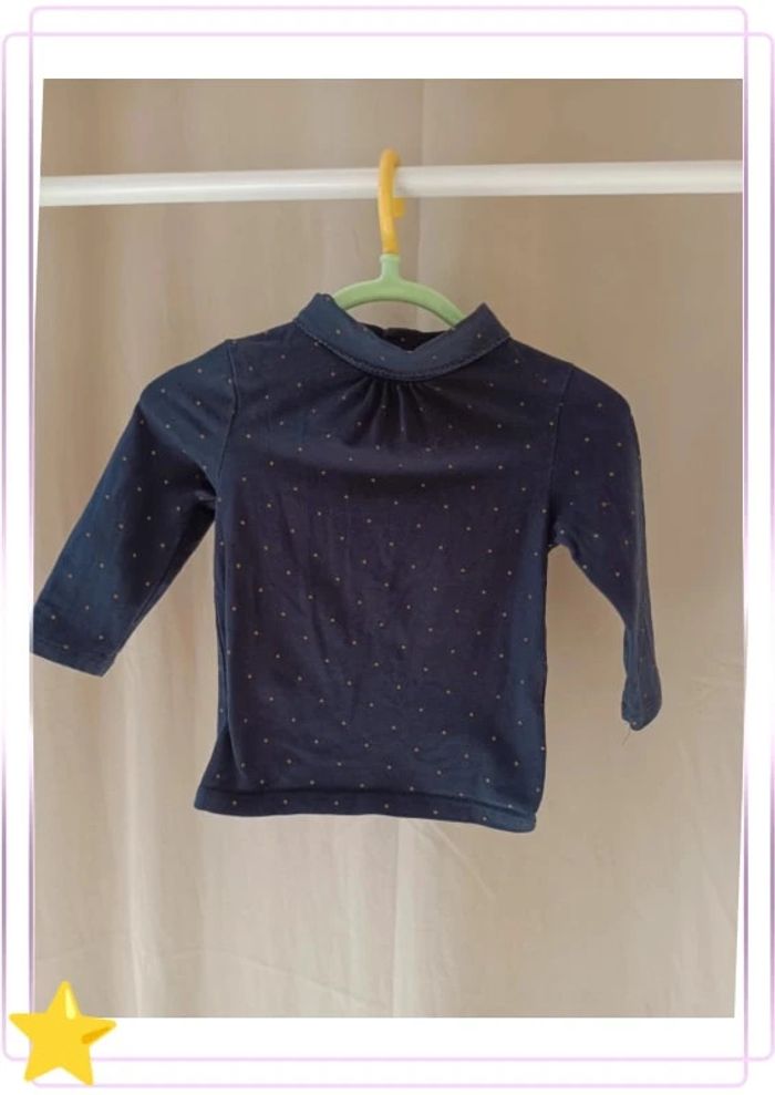 T-shirt manches longues col roulé Kiabi 6 mois