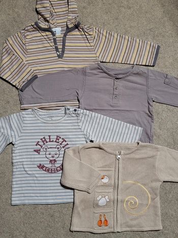 Lot de 4 pulls fins / gilet hiver garçon 12mois