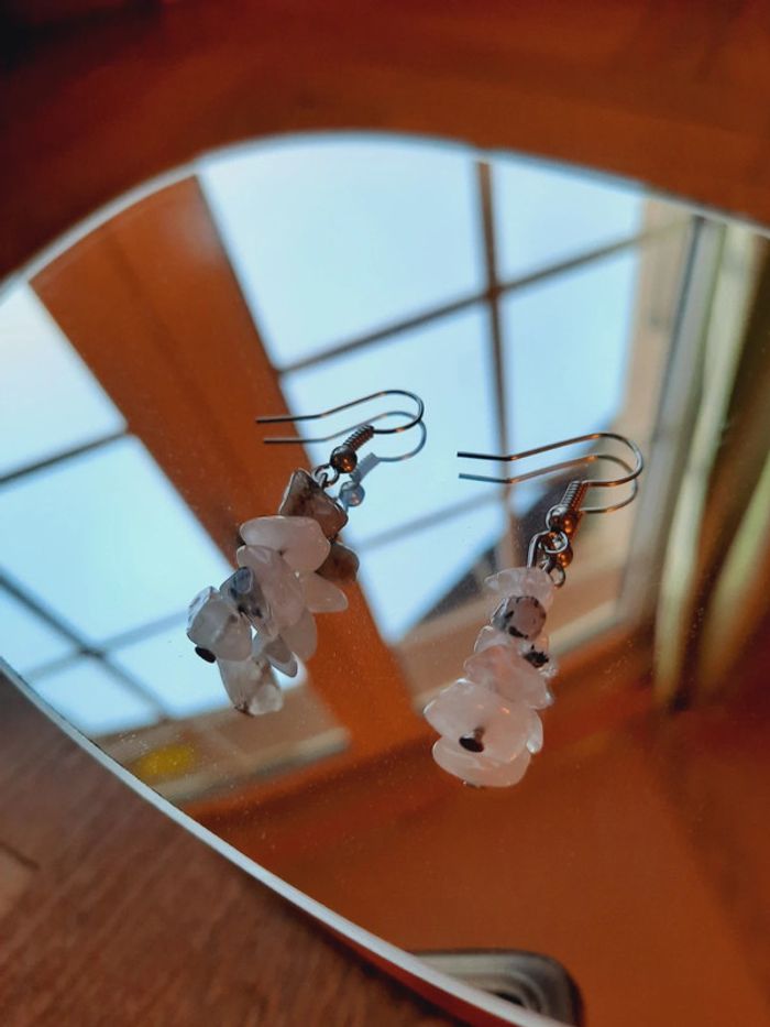 Boucles d'oreilles agathe blanche - photo numéro 2