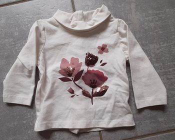 Pull fin col roulé fille gémo 3mois neuf