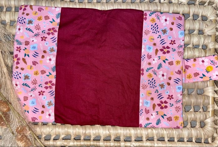 Protège carnet de santé en velours et tissu à motifs - photo numéro 2