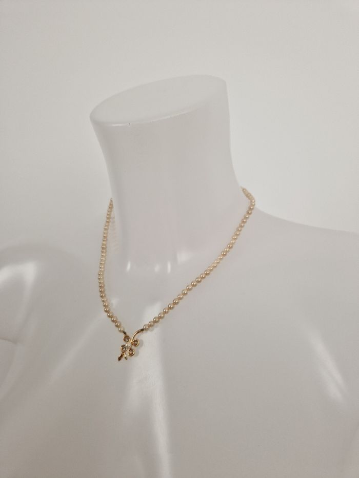 Collier perles vintage avec son motif - photo numéro 4