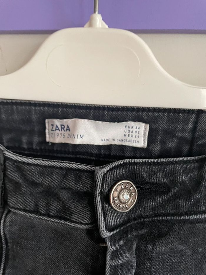 Jean gris foncé/noir, taille 34, marque Zara - photo numéro 4