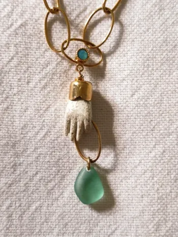 🙏 collier namaste🌿 Main en jaspe paysagé 💚