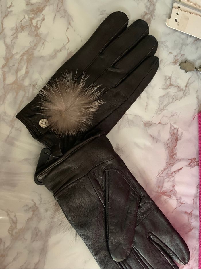 Gant en cuir noir