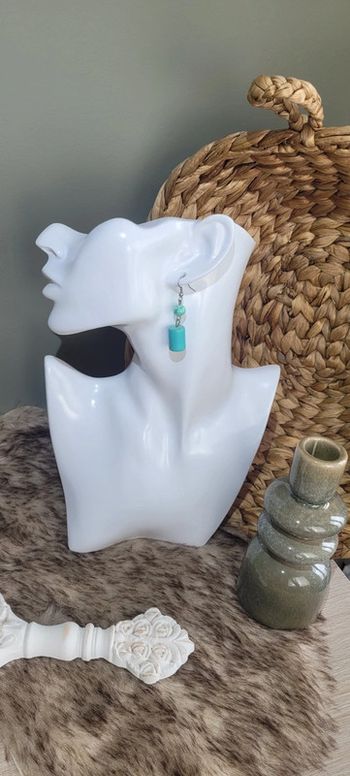 Jolie boucles d'oreilles turquoise