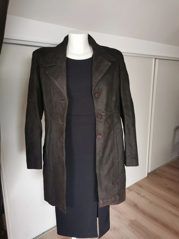 Veste en cuir marron Francesco Rizzi - photo numéro 10