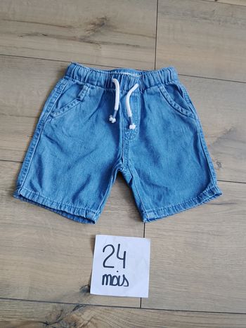 Short en jeans assez fin bébé garçon 24 mois de chez Gémo 