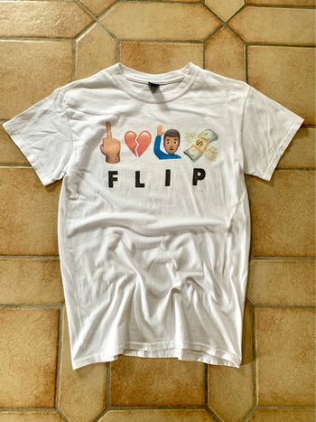 Tes shirt graphique printed / imprimé humour funny Flip blanc unisexe
