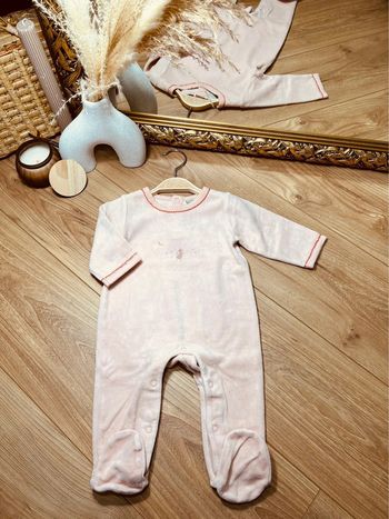 Taille 6 mois pyjama velours fille moulin Roty abricot * souris * 🎀