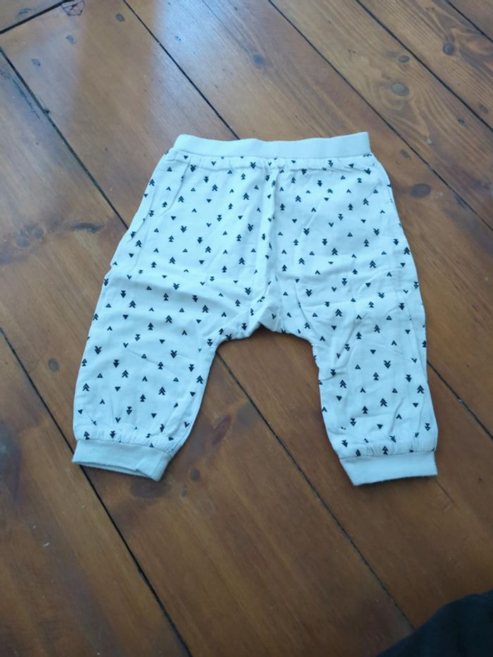 Sarouel mixte blanc noir motif indien géométrique 12 mois kiabi