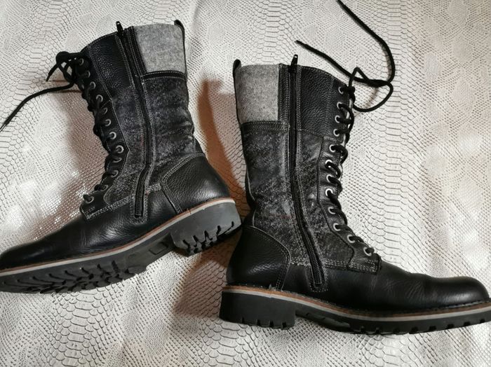 Bottes en cuir noir fourrées  Tamaris T39 - photo numéro 3