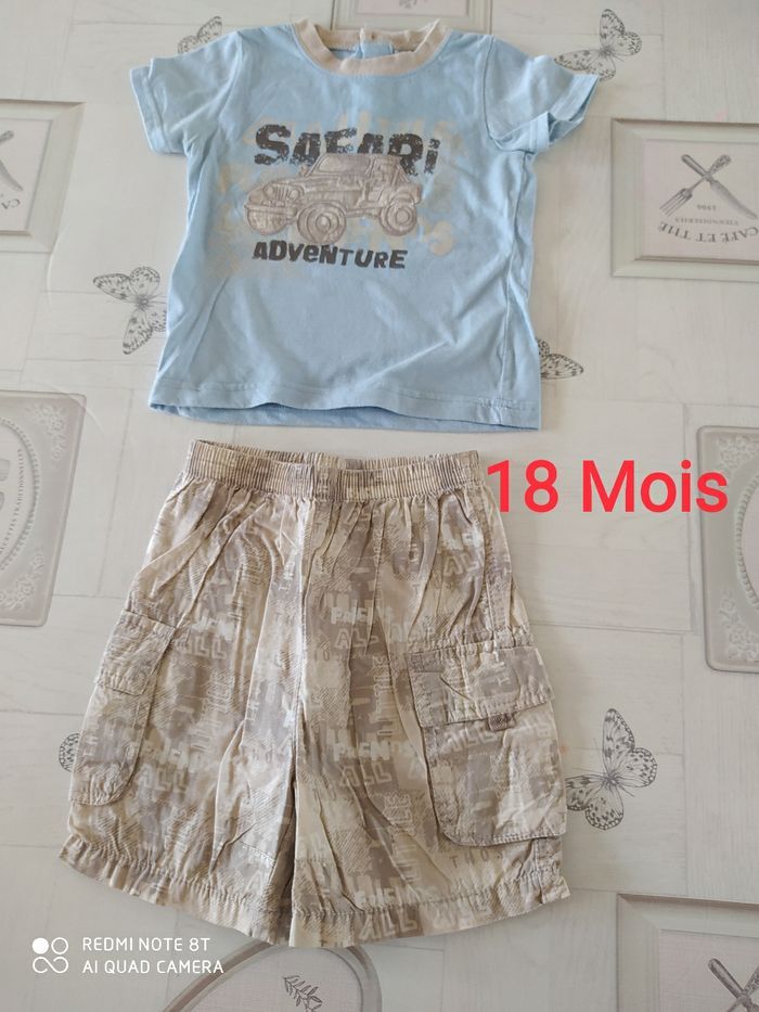 Ensemble short et t-shirt manches courtes 18 mois