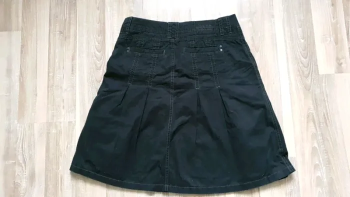 Jupe mi-longue toile jean noire T36 - photo numéro 2