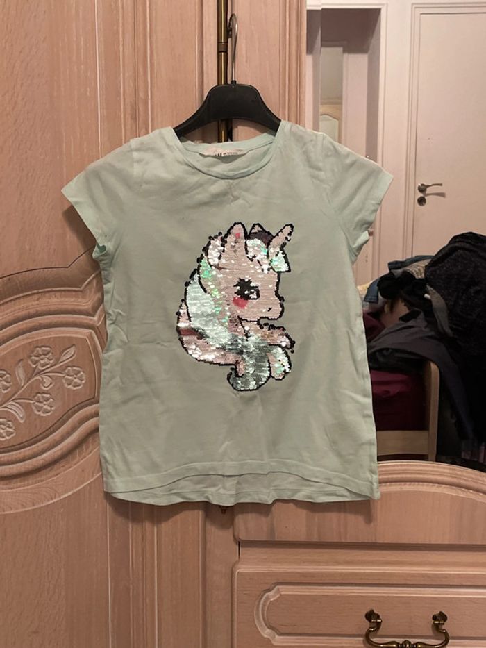 T shirt paillette réversible